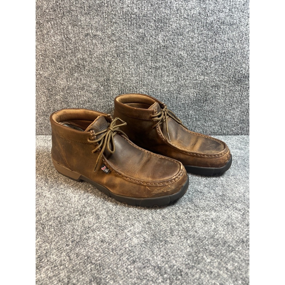 Men's Brown Leather Moc Toe Chukka Boots